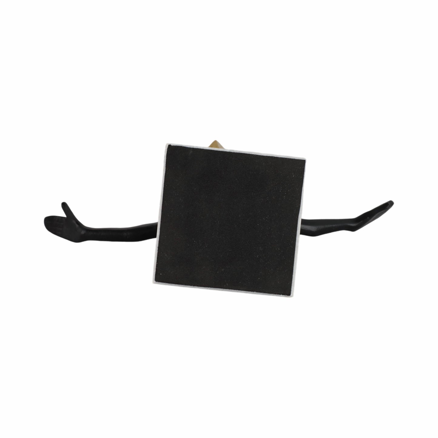 Sculpture - Black/Gold Metal Open Arms Man, 13x8 in.