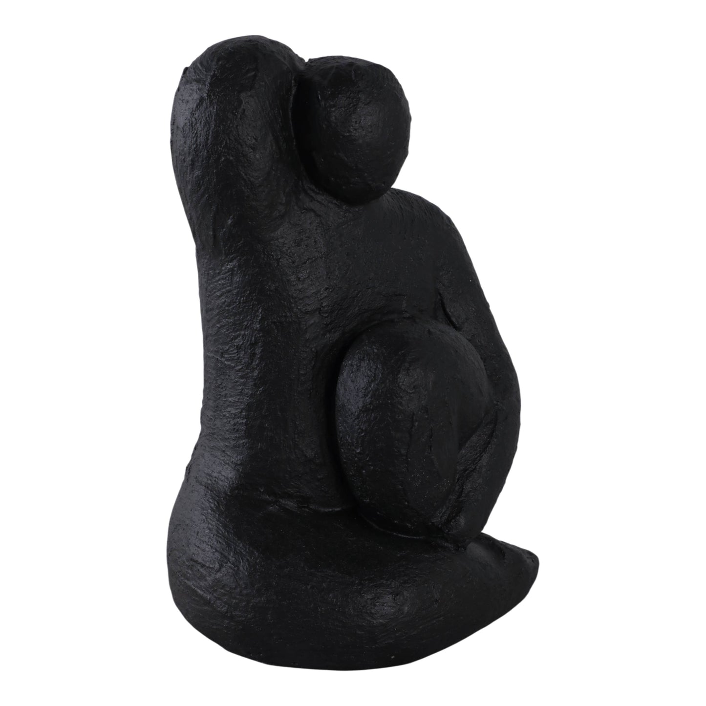 Decorative Figure - Black Ceramic Raised Arm Posing, 10 in.