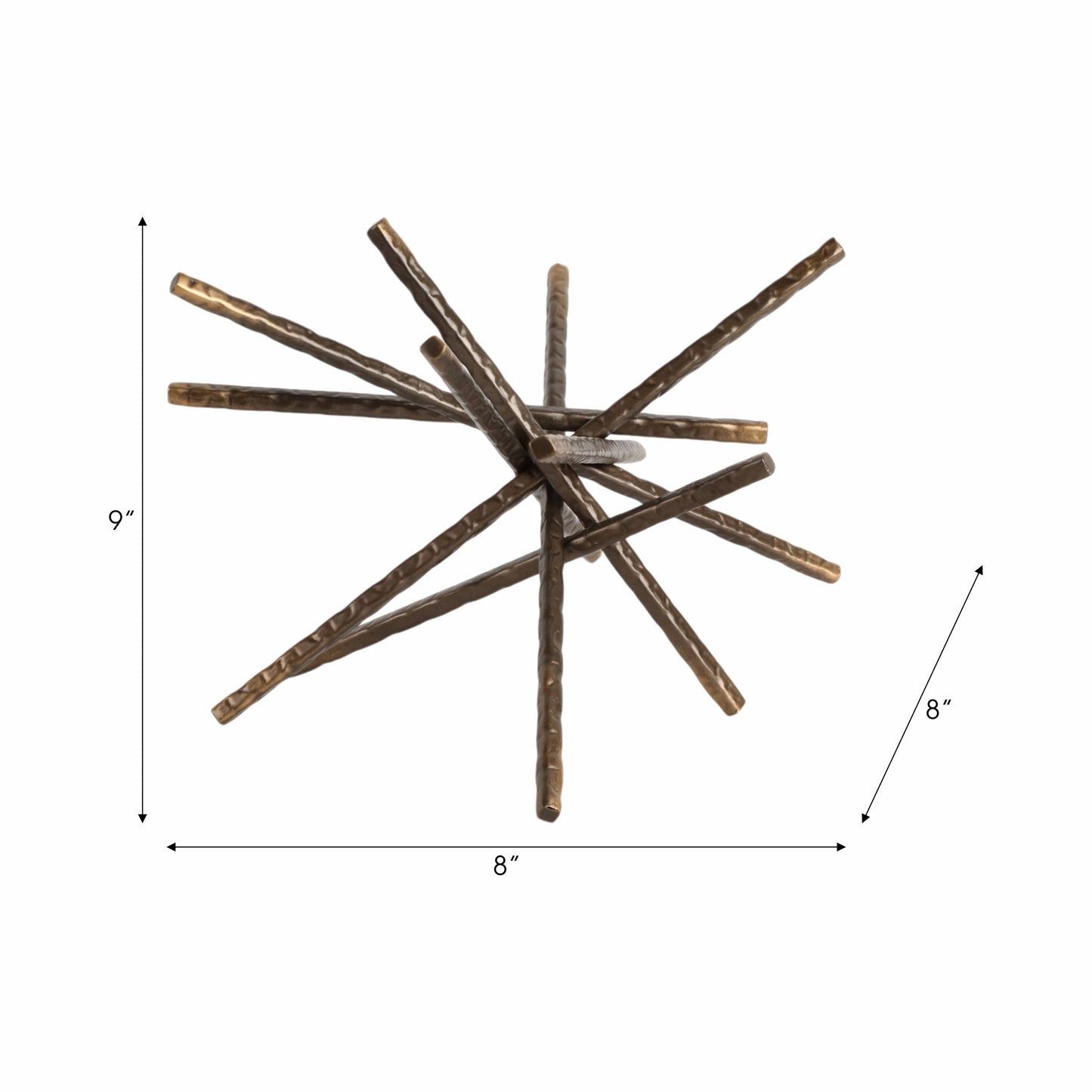 Metal Abstract Spiked Decorative Object - Black, 9 in.