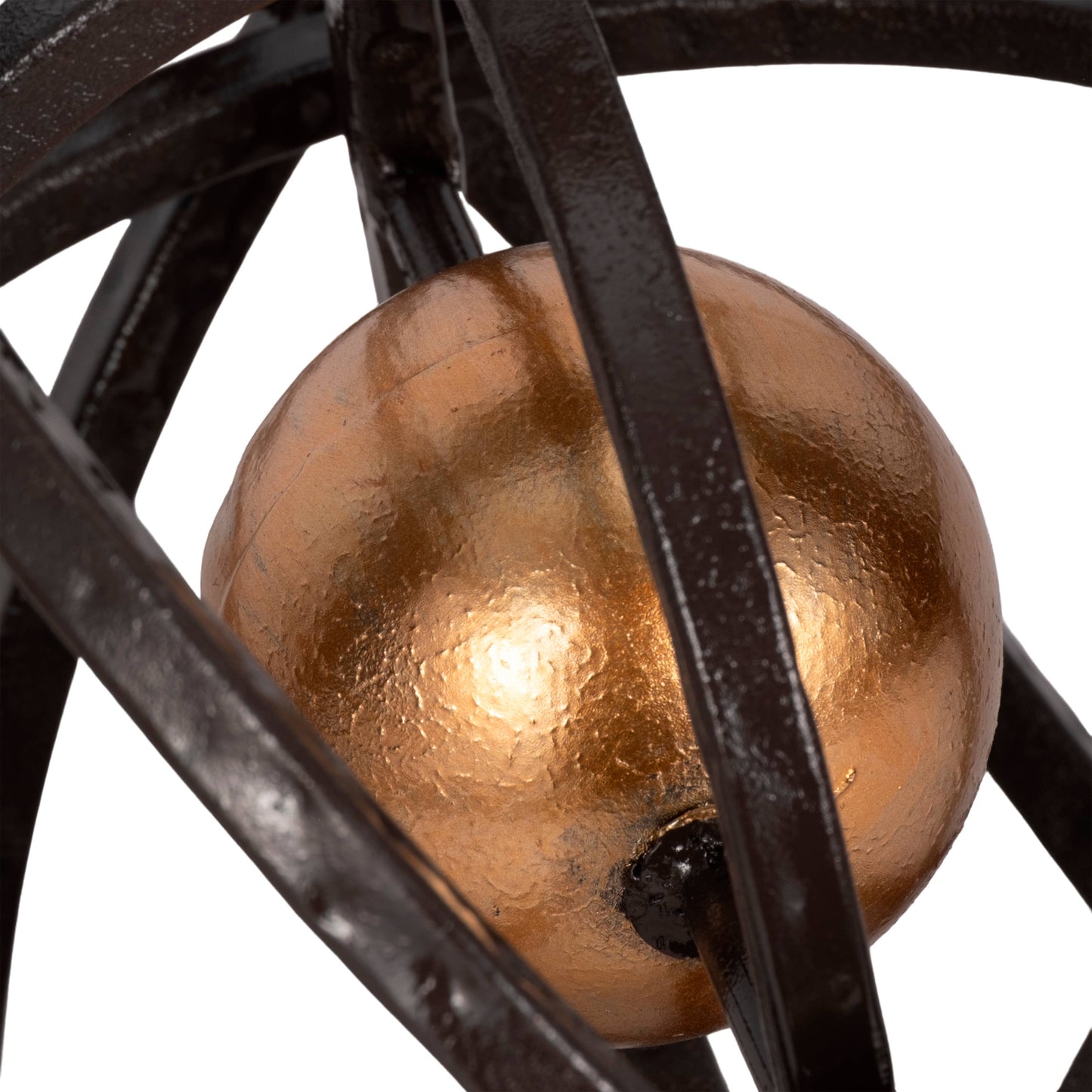 Metal Armillary Central Sphere Sculpture - Black, 10 in.
