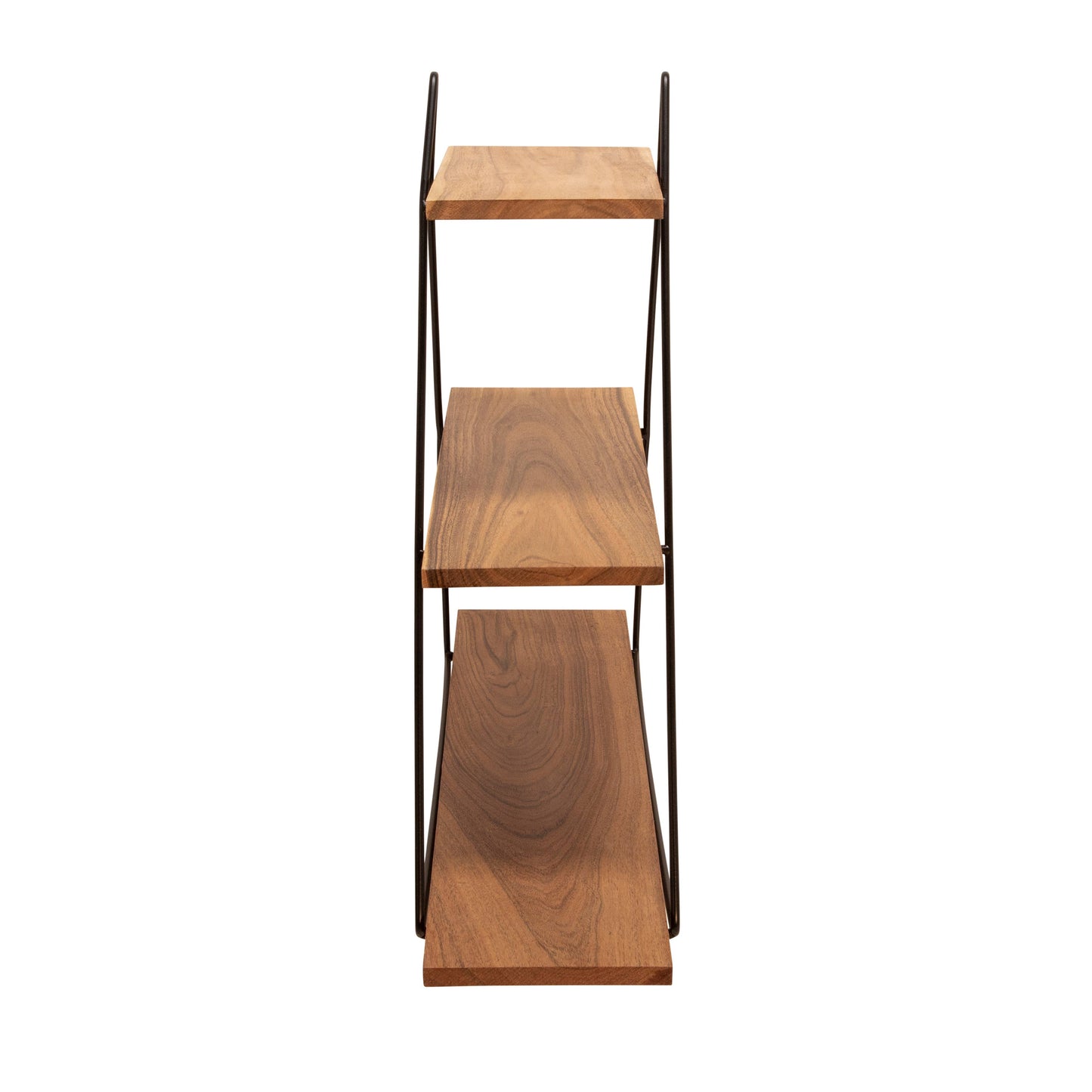Metal and Wood Triangle Wall Storage Shelf - Brown, 20 in.