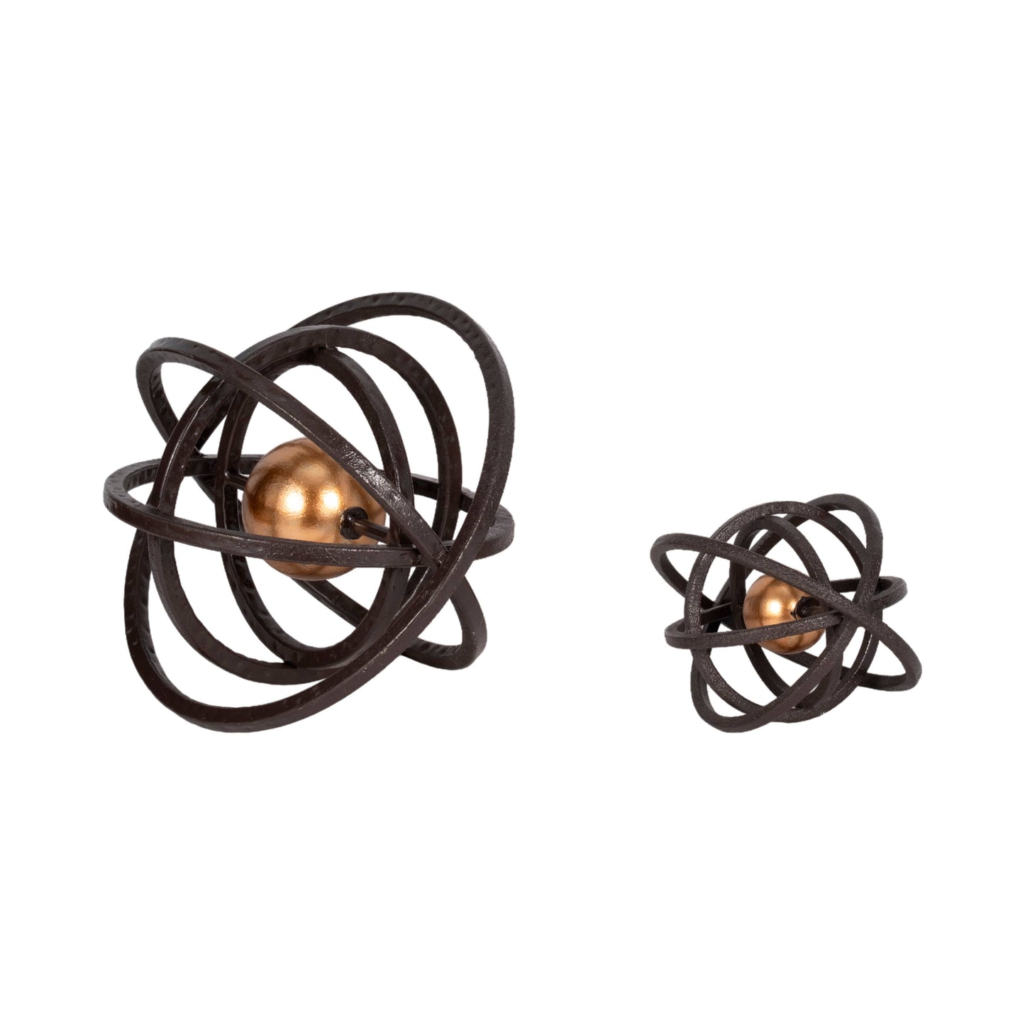Metal Armillary Central Sphere Sculpture - Black, 10 in.