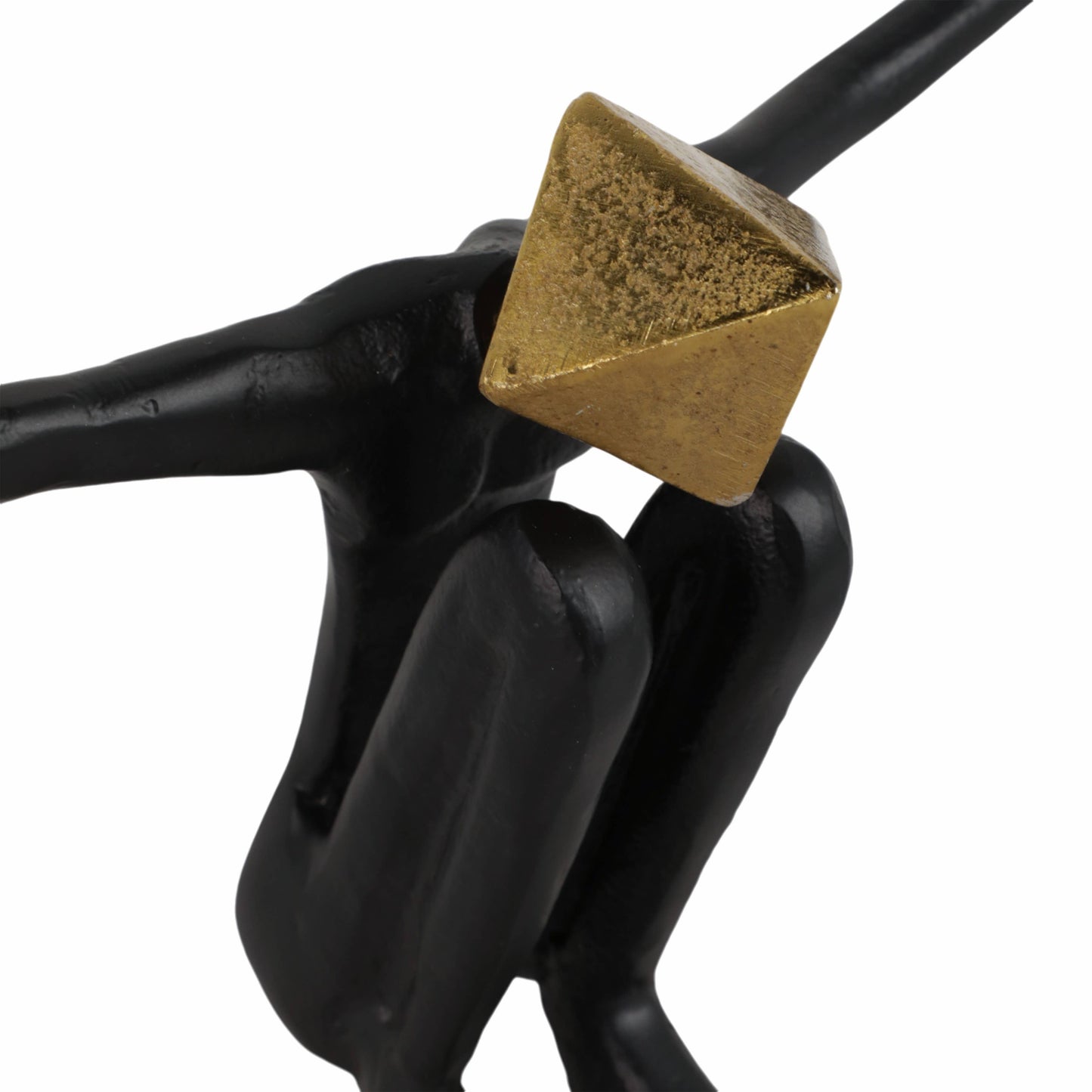Sculpture - Black/Gold Metal Open Arms Man, 13x8 in.