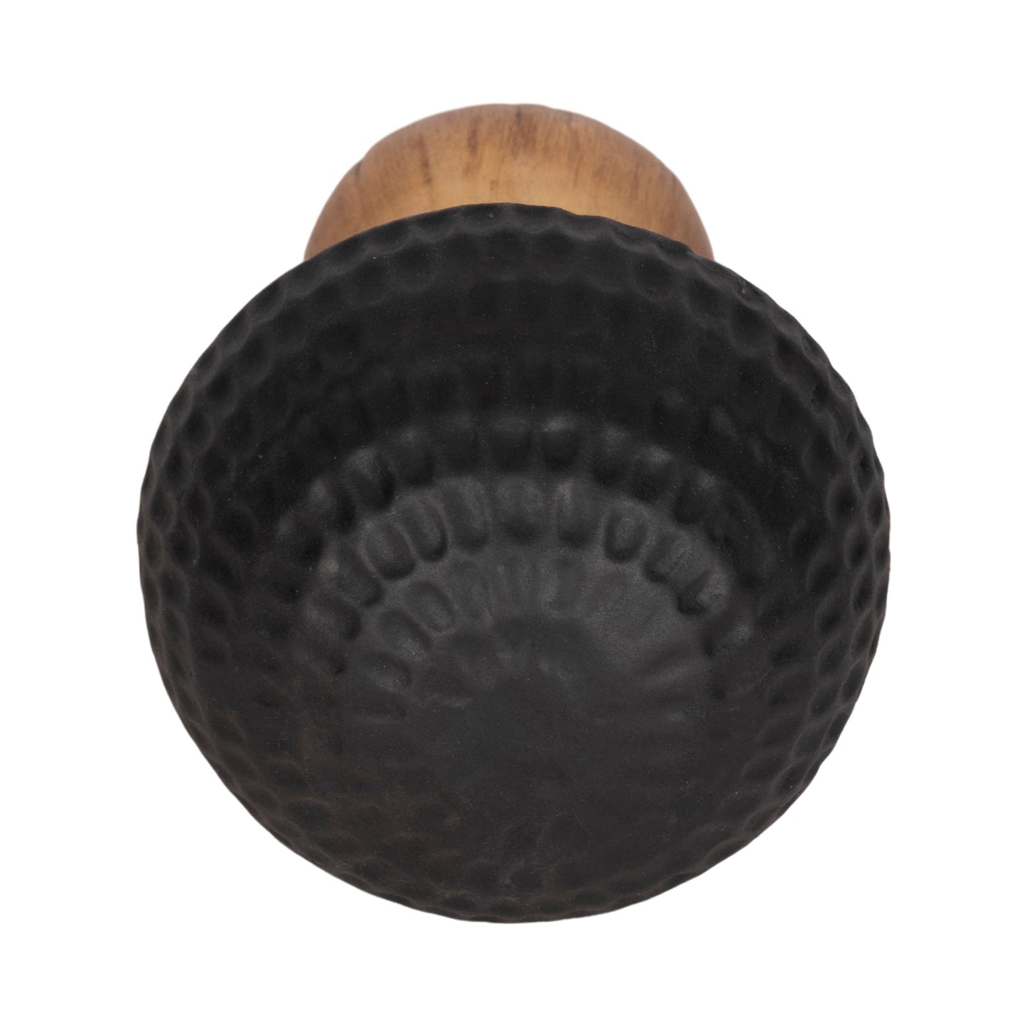 Figurine - Black Ceramic Hammered Top Mushroom, 7 in.