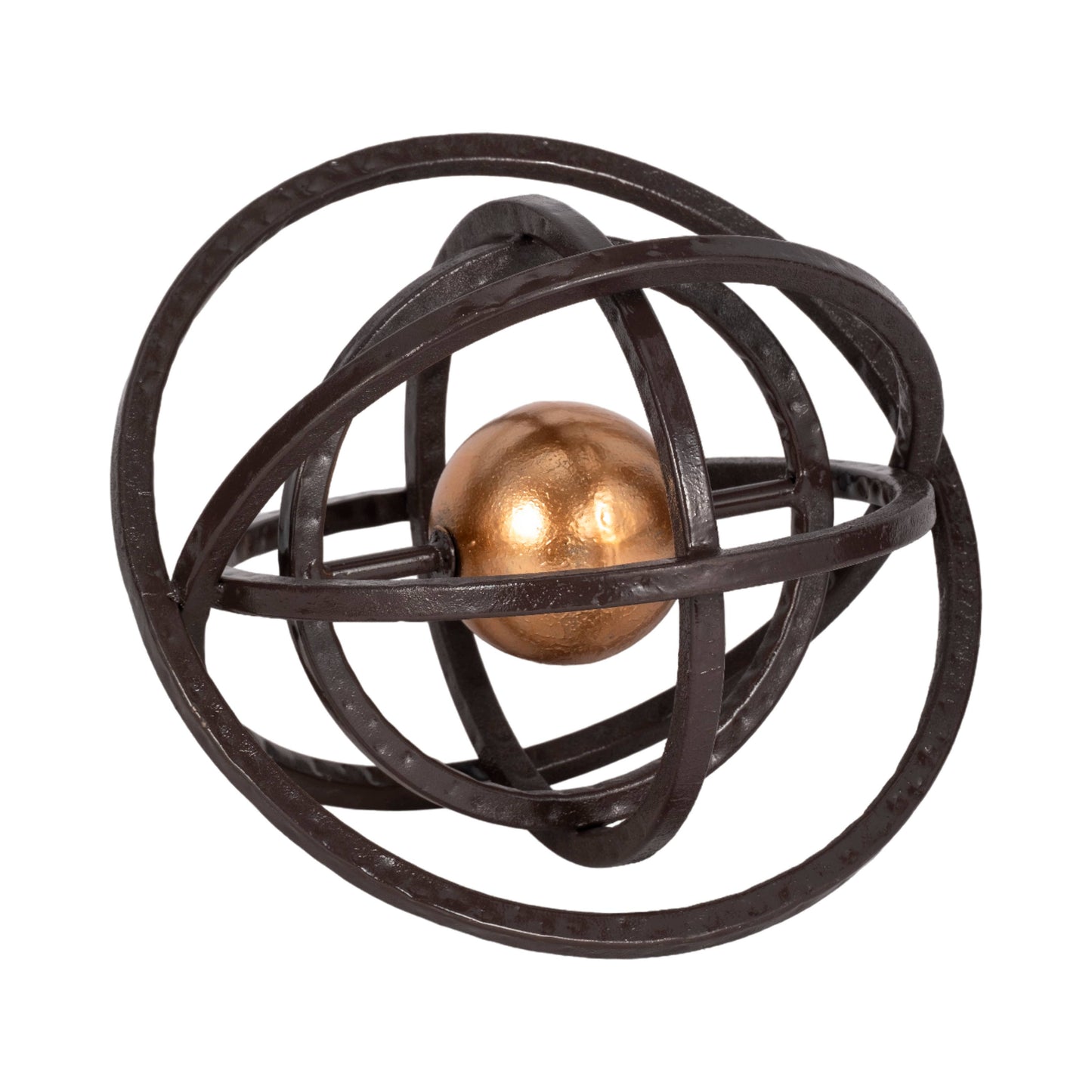 Metal Armillary Central Sphere Sculpture - Black, 10 in.