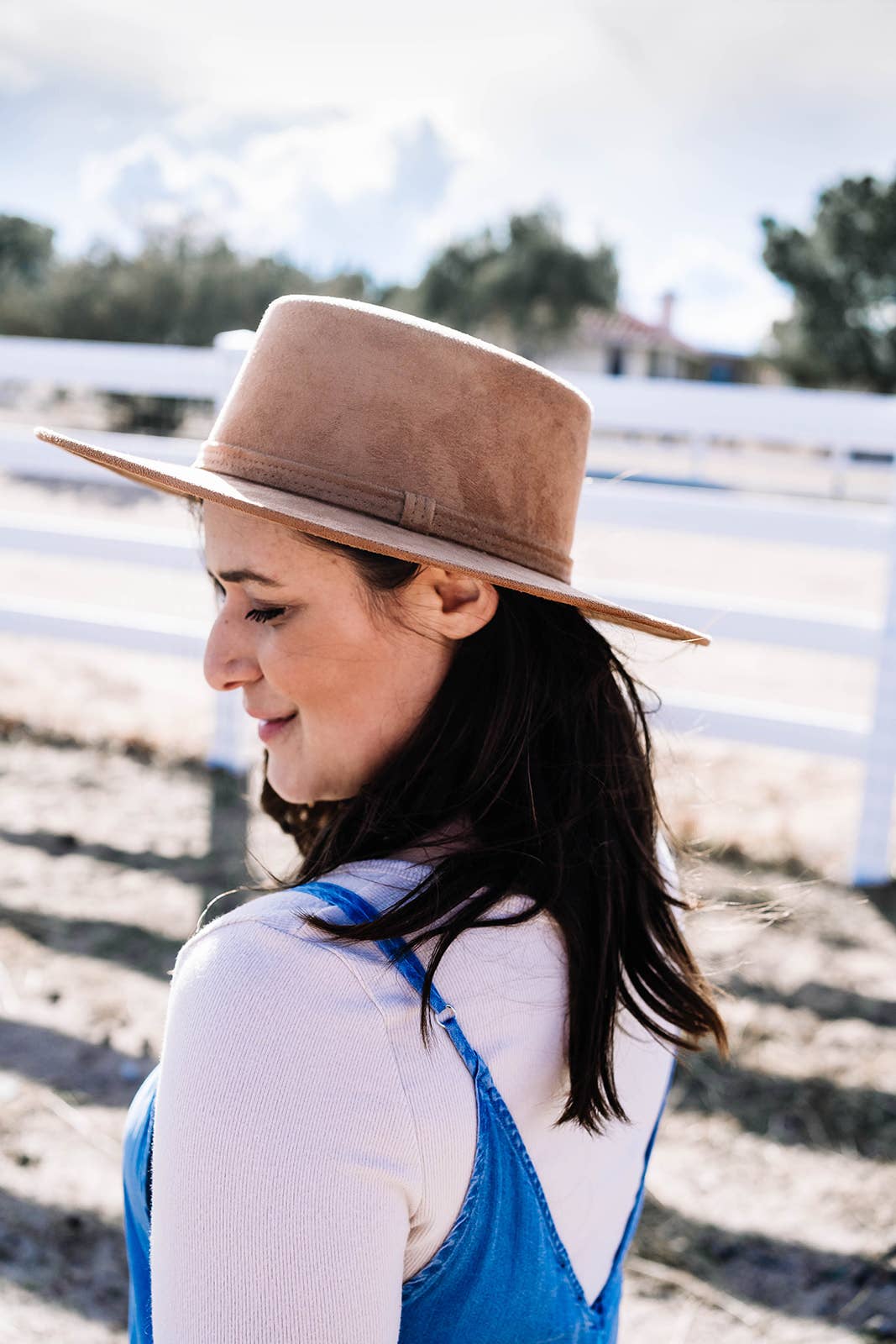 Vegan Suede Boater Hats