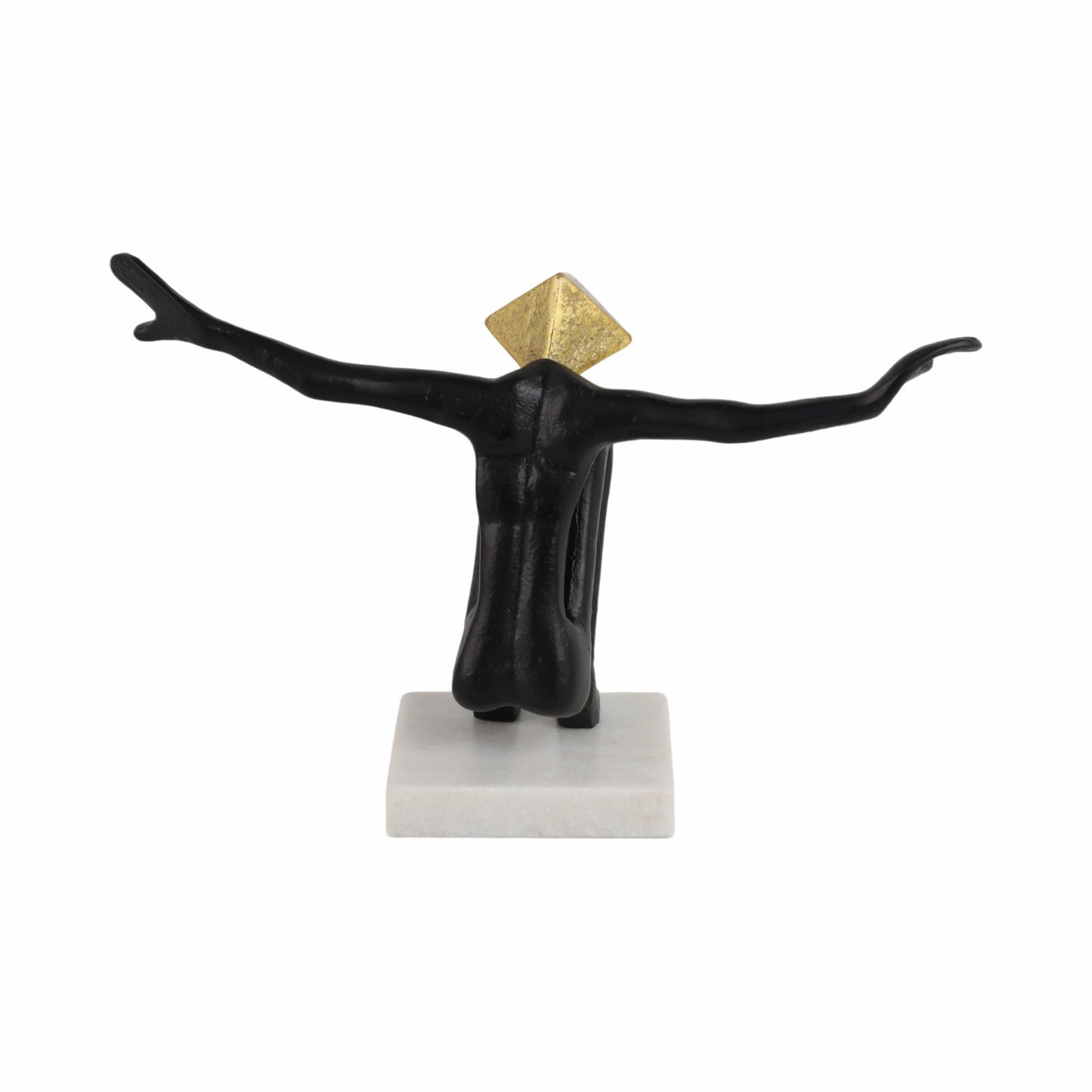 Sculpture - Black/Gold Metal Open Arms Man, 13x8 in.