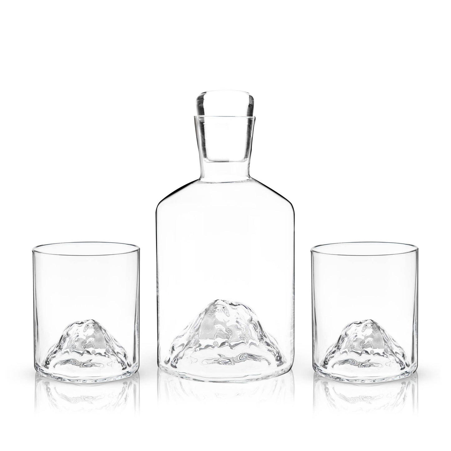 Mountain Crystal Decanter and Tumblers Set of 3