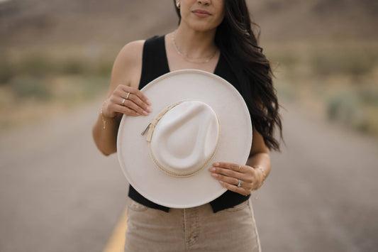 Brooke Vegan Pencil Curl Stiff Brim Fedora Hat W Accessories