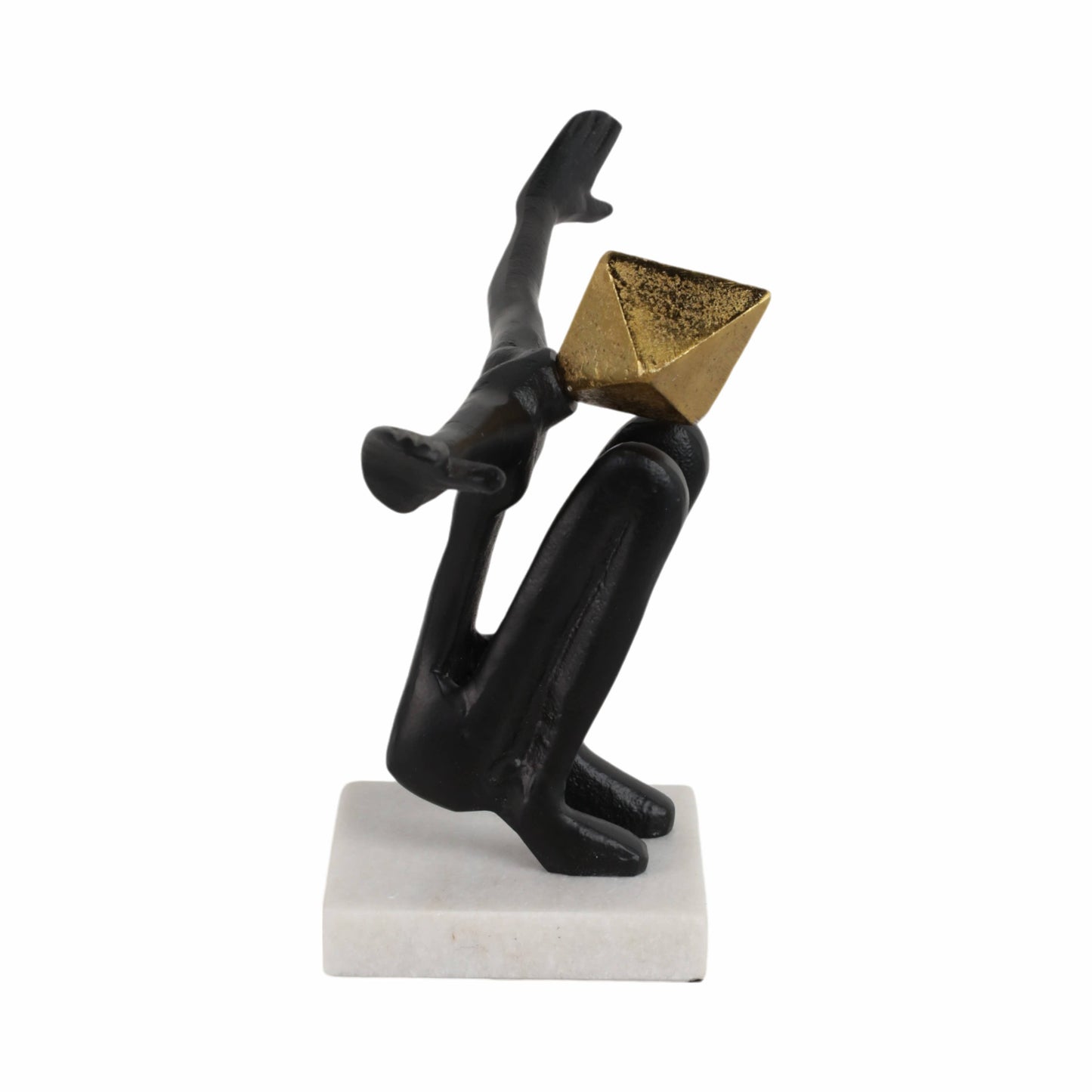 Sculpture - Black/Gold Metal Open Arms Man, 13x8 in.