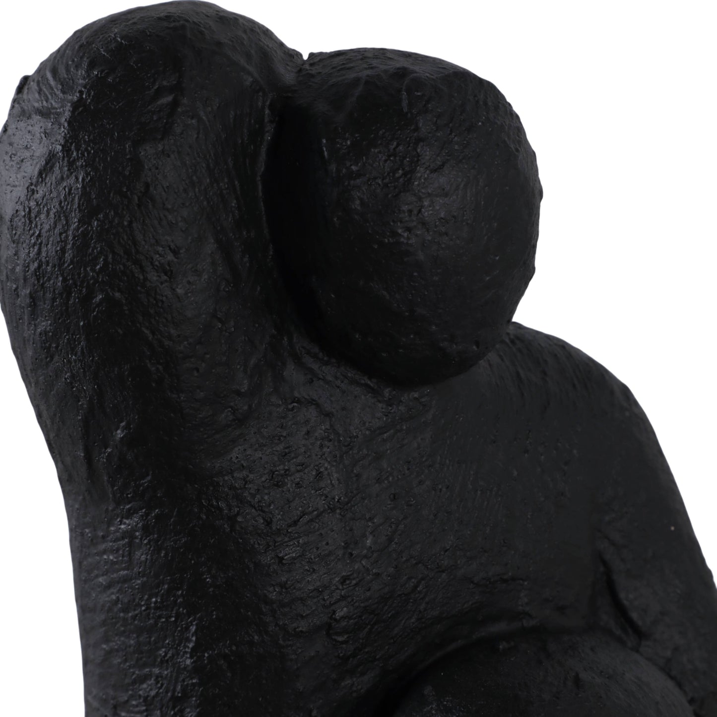 Decorative Figure - Black Ceramic Raised Arm Posing, 10 in.