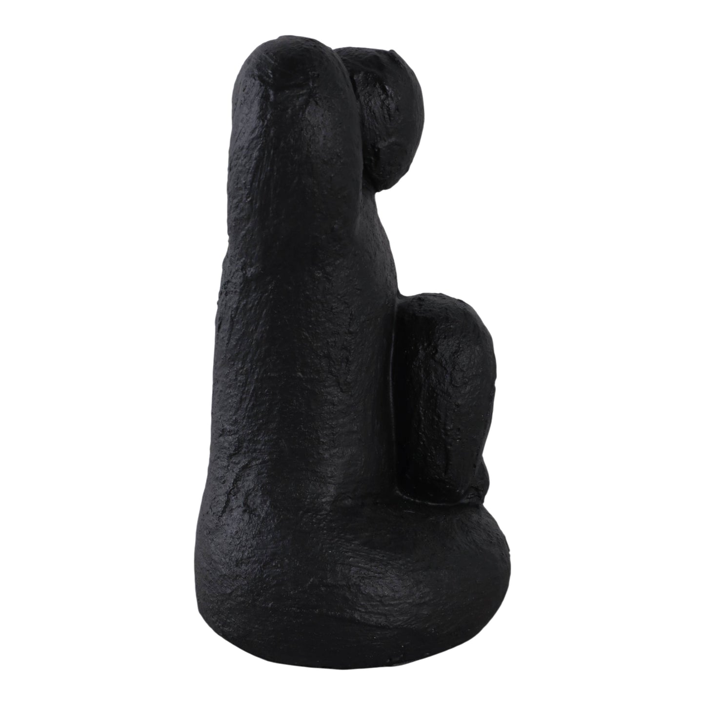 Decorative Figure - Black Ceramic Raised Arm Posing, 10 in.