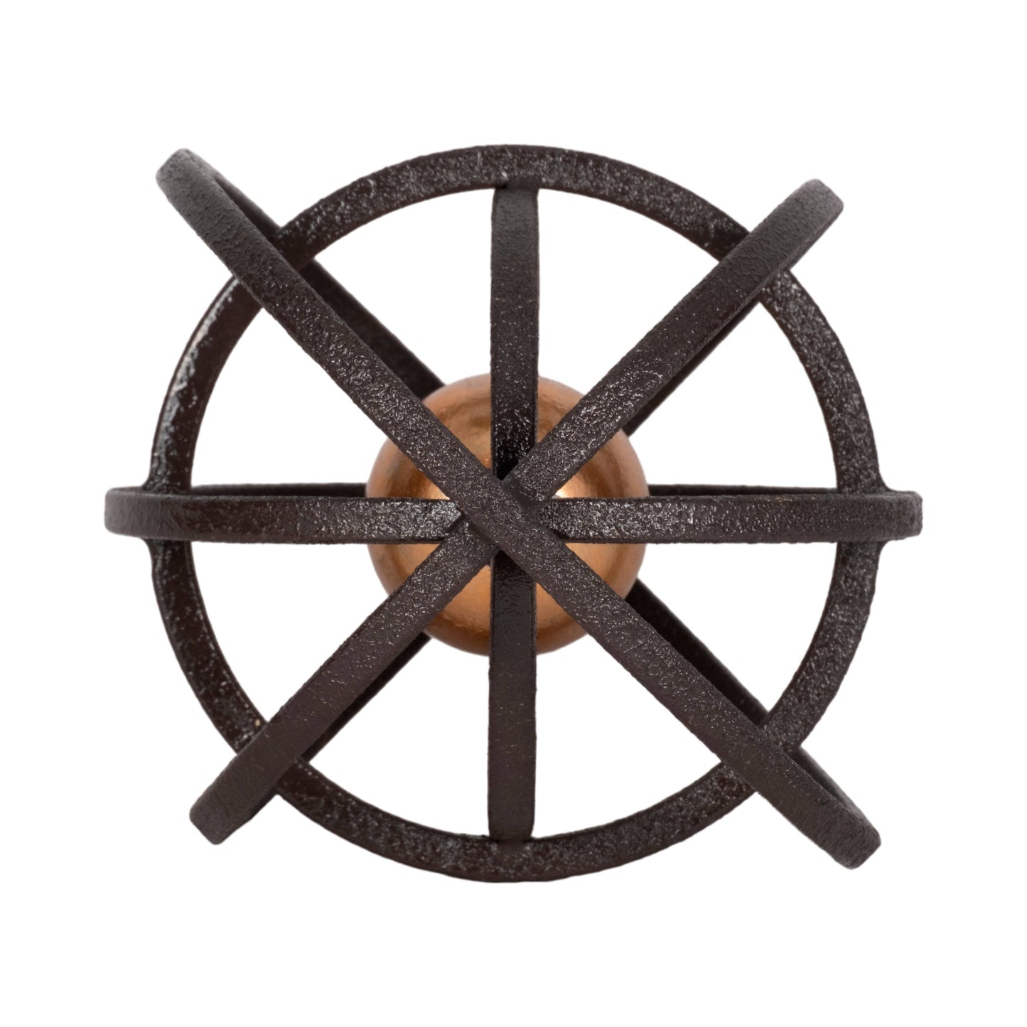Metal Interlocking Rings Decorative Orb - Black, 6 in.