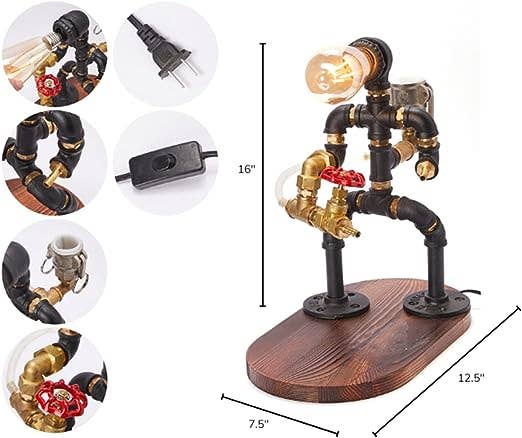 Steampunk Handcrafted Liquor Dispenser - Pipe Robot Lamp