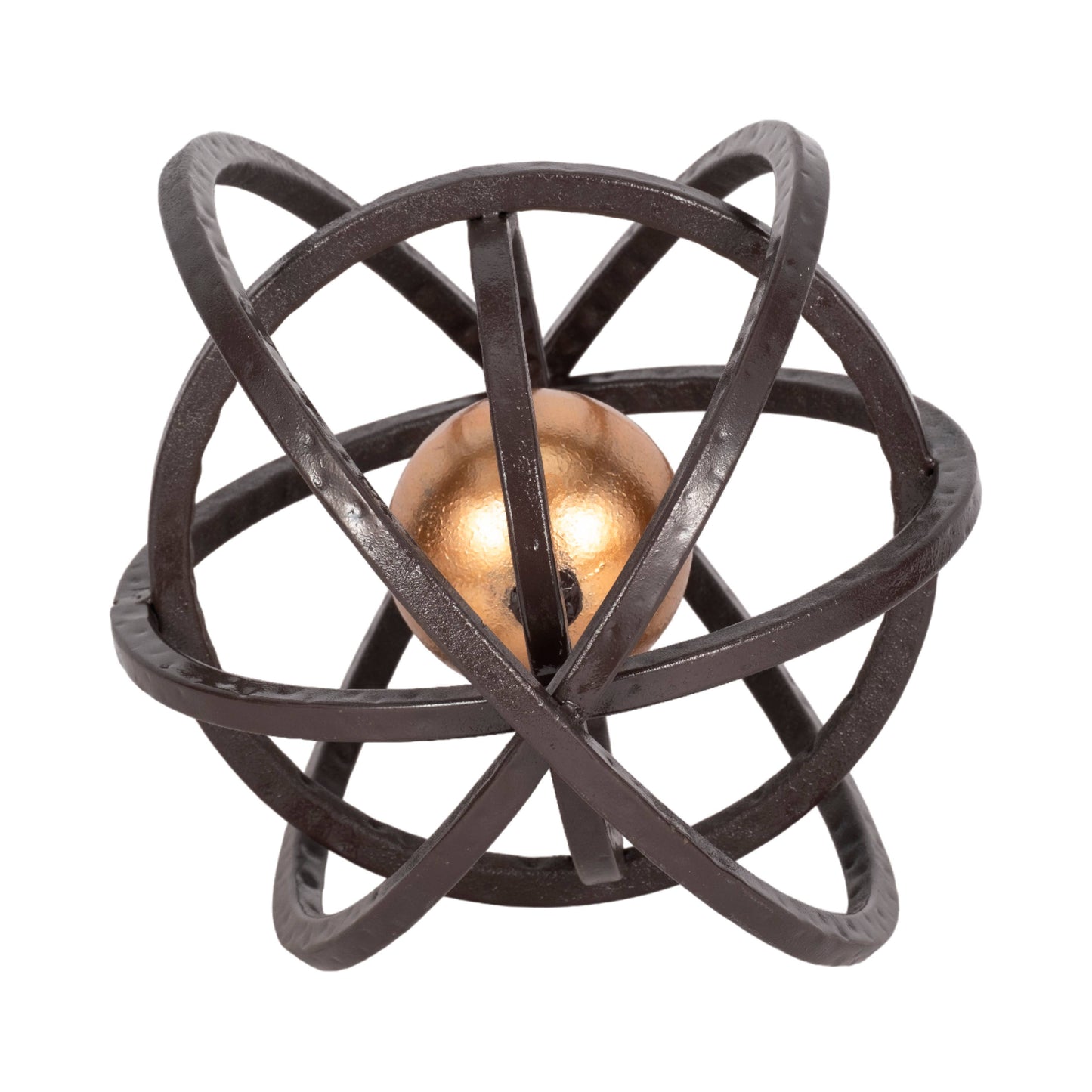 Metal Armillary Central Sphere Sculpture - Black, 10 in.