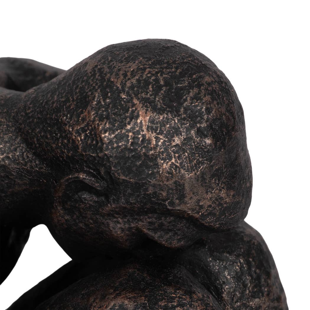 Bronze 9 in. Resin Modern Novelty Sitting Man Sculpture