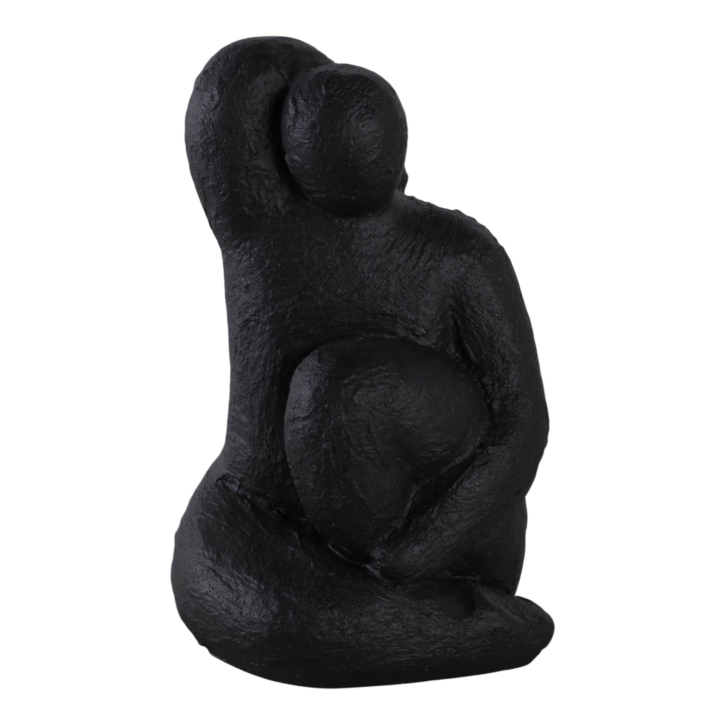 Decorative Figure - Black Ceramic Raised Arm Posing, 10 in.