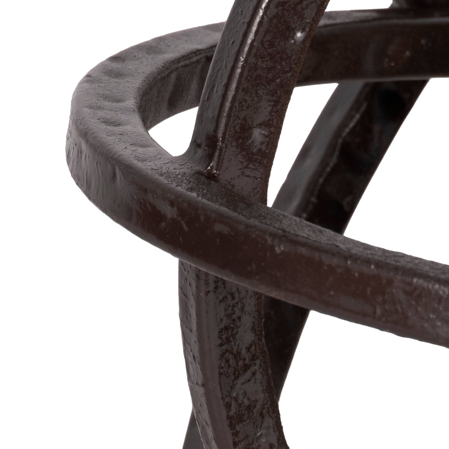 Metal Interlocking Rings Decorative Orb - Black, 6 in.