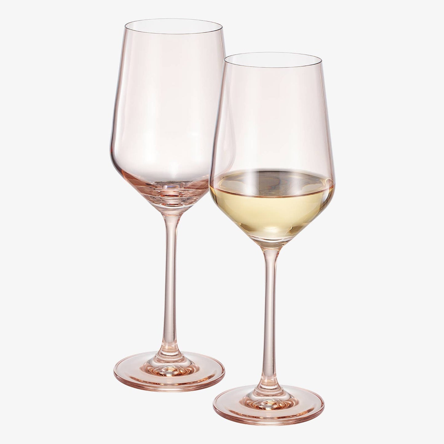 Colored Crystal Wine Glass | Set of 2 | Muted Tan