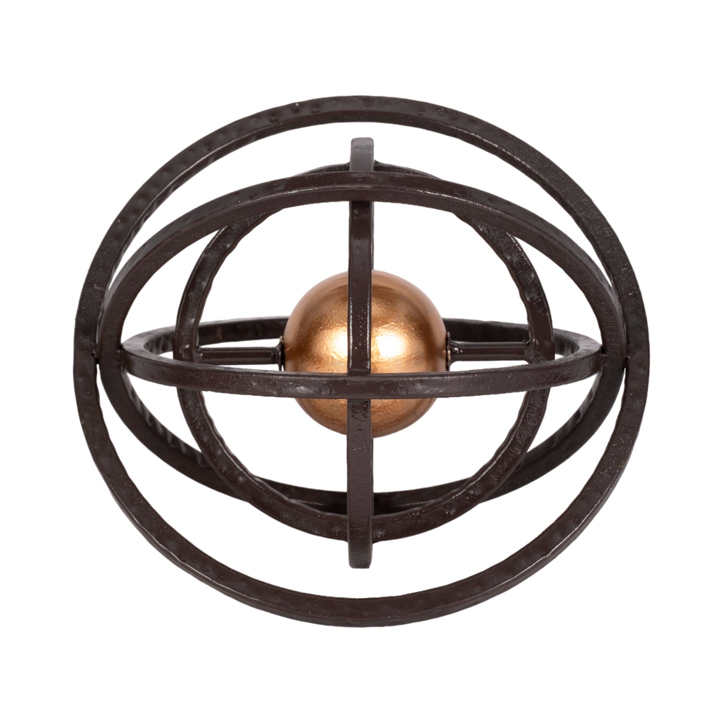 Metal Armillary Central Sphere Sculpture - Black, 10 in.