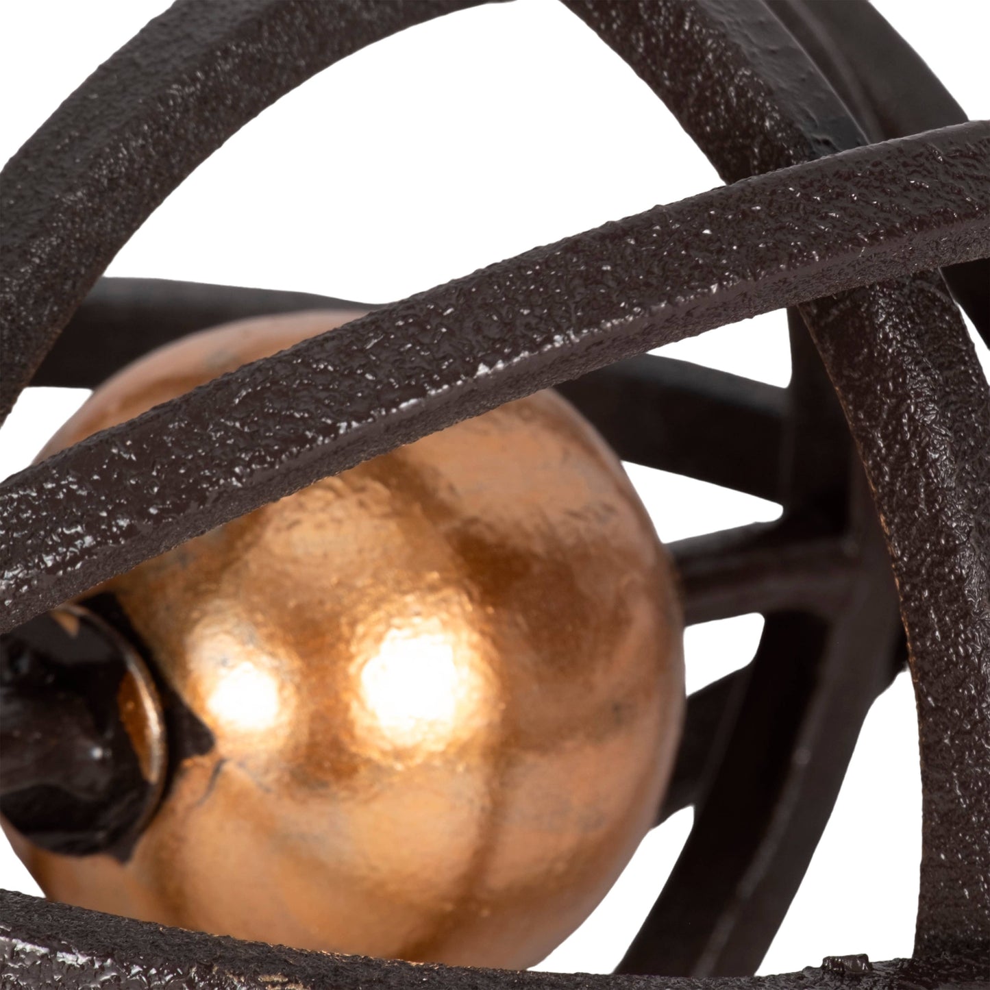 Metal Interlocking Rings Decorative Orb - Black, 6 in.
