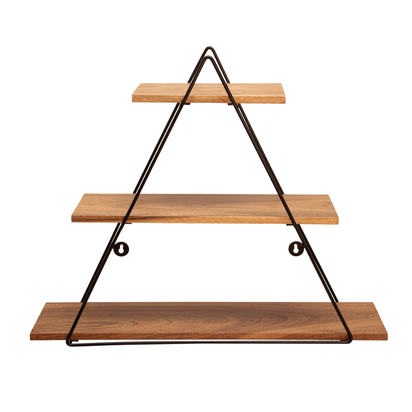 Metal and Wood Triangle Wall Storage Shelf - Brown, 20 in.