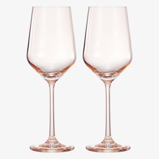Colored Crystal Wine Glass | Set of 2 | Muted Tan