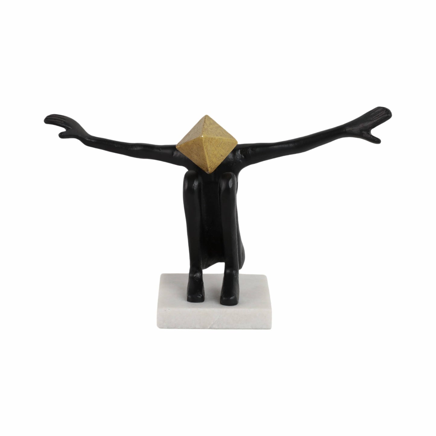 Sculpture - Black/Gold Metal Open Arms Man, 13x8 in.